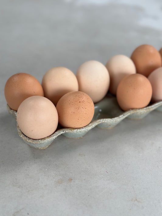 Green egg carton